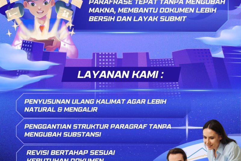 Harga Jasa Parafrase Skripsi , Tesis, Disertasi Termurah dan Garansi Lolos Turnitin 100 Persen